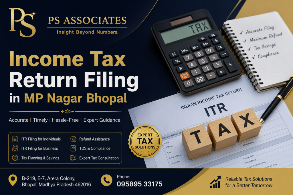Income Tax Return Filing in MP Nagar Bhopal